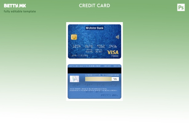 модерен стил на Република Ирска, шаблон за класична картичка за виза Алстер банк